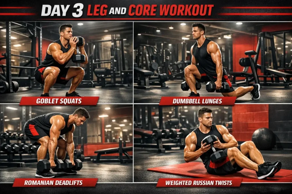 Weekly Dumbbell Workout Plan Day 3